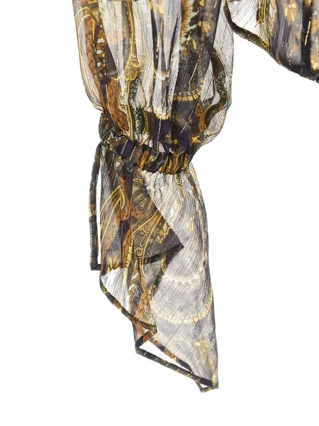 Копринена риза Etro с принт с пейсли десен