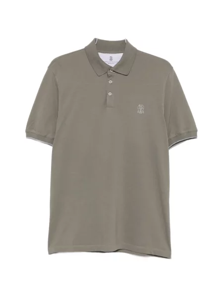 Tricou polo Brunello Cucinelli cu autograf verde