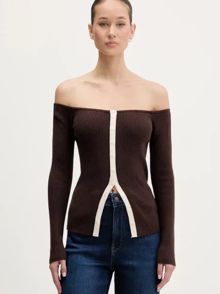 Пуловер Abercrombie & Fitch кафяво