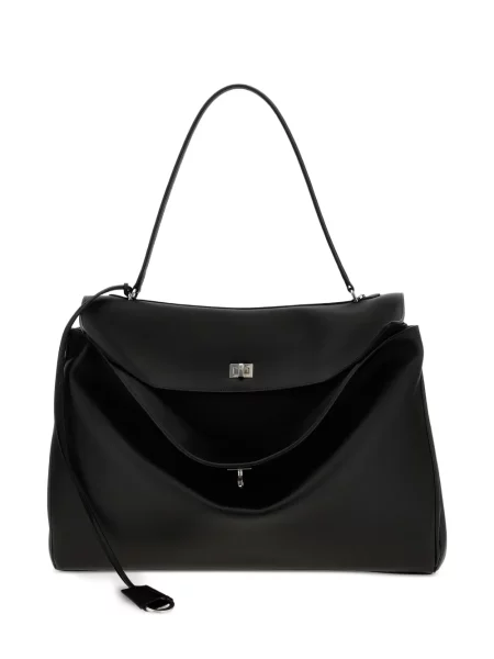 Кожена чанта Balenciaga черно