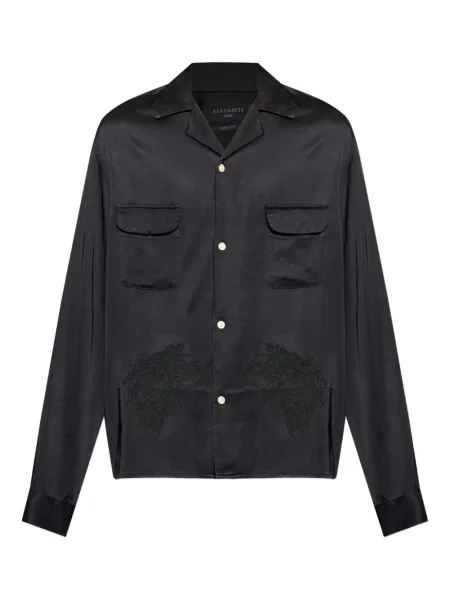 Cămașă Allsaints cu broderie negru