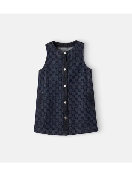 Gyerek denim ruha Bonpoint kék