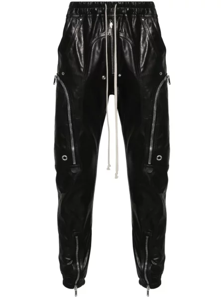 Pantaloni cargo Rick Owens din piele negru