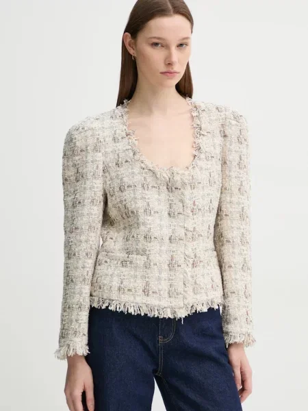 MUNTHE sacou din lana SABU un singur rand de modelator bej