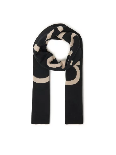 Szalik Calvin Klein Bold Logo Wool Scarf Black Universal czarna