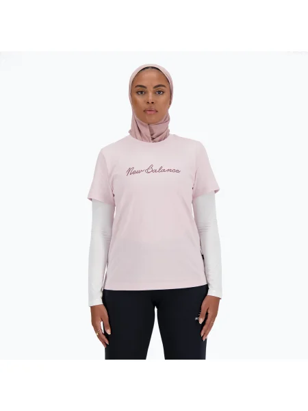 Olcsóbban. Női New Balance Script Tee stonepin póló. Méret: XL rózsaszín