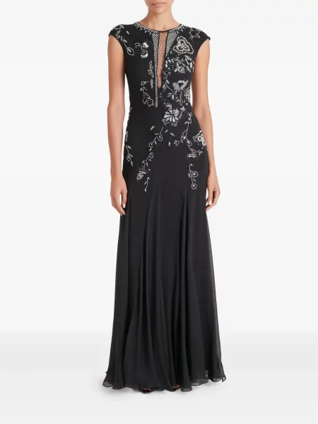 Рокля Temperley London на цветя черно