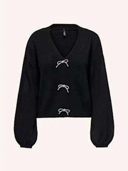 Sweter z dekoltem w serek czarny
