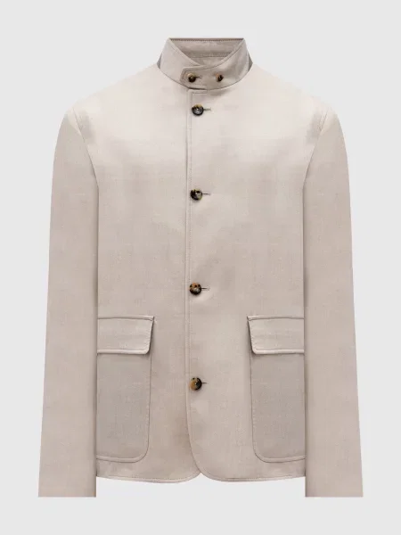 Куртка з кашеміру і шовку з логотипом Agnona бежева