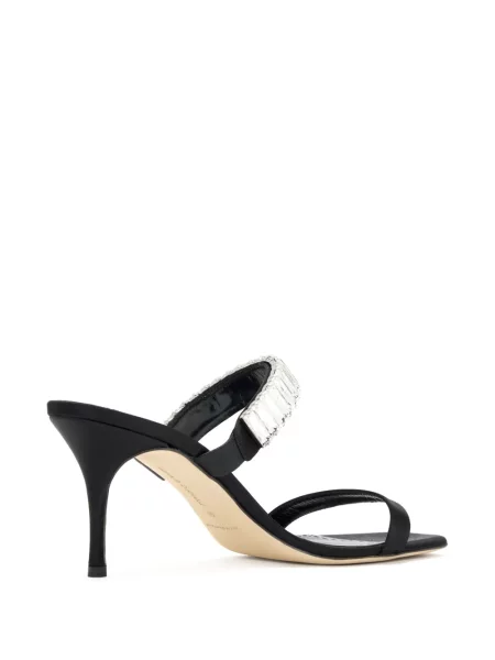 Sandale Manolo Blahnik din satin negru