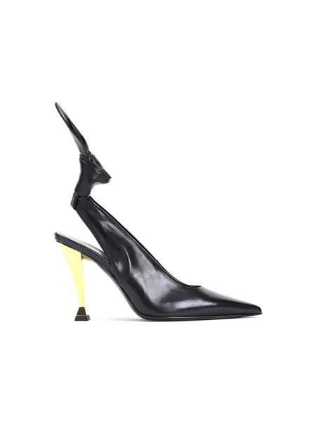 Czółenka Givenchy z otwartą piętą elegancka czarna