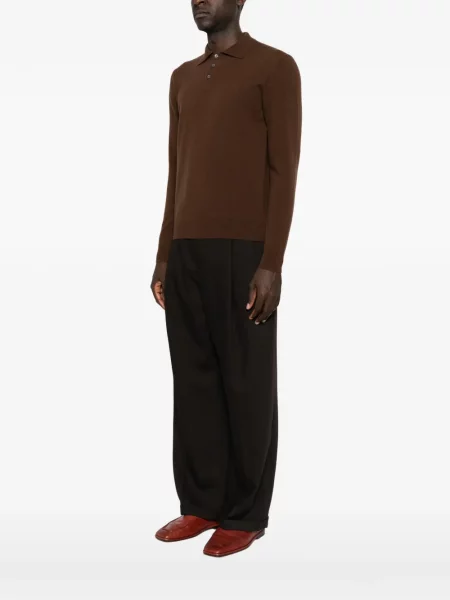Lung tricou polo Drumohr maro