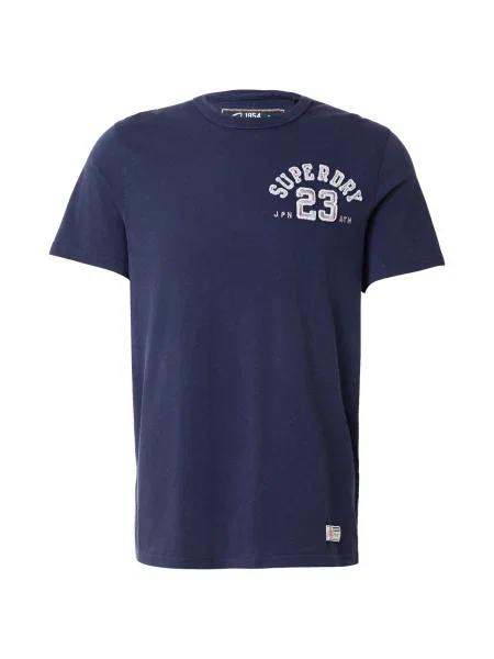 Superdry Majica marine svetlo / rdeča siva