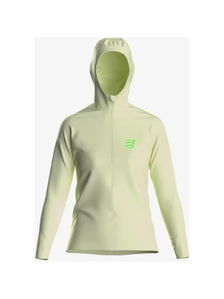 Kurtka cienka z kapturem Compressport Hurricane Waterproof żółto limonkowa XS żółta