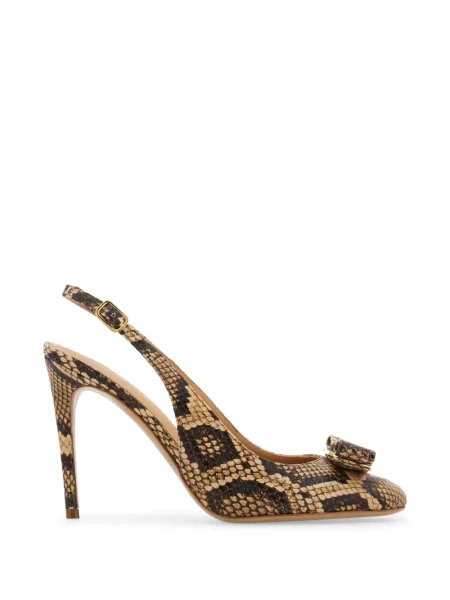 Pantofi cu toc Ferragamo cu funde slingback