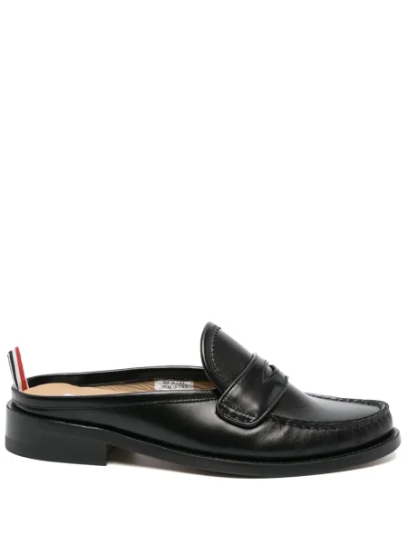 Papuci tip mules Thom Browne din piele negru