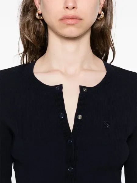 Cardigan Sandro cu decolteu rotund albastru