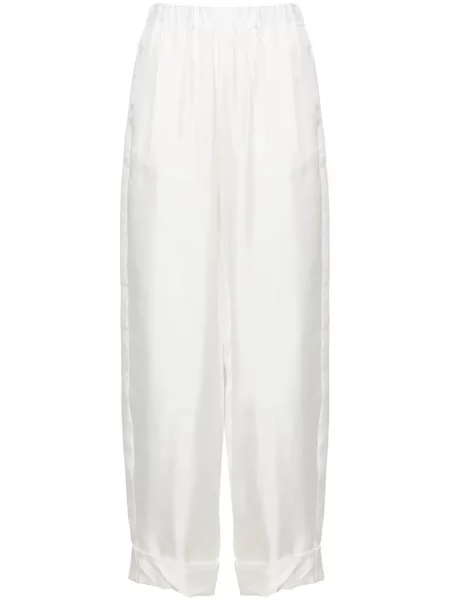 Jedwabne talia spodnie Blanca Vita białe