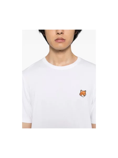 Koszulka Maison Kitsune z okrągłym dekoltem biała