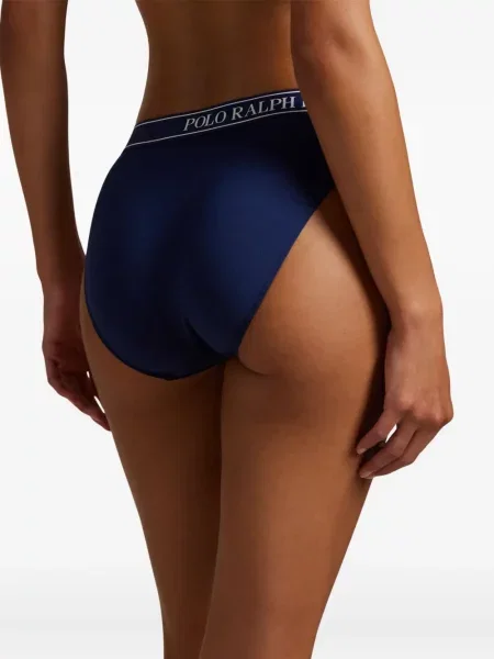 Koszulka polo Polo Ralph Lauren zamszowa na sprzączkę w paski niebieska