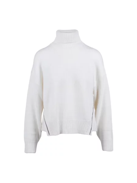 Sweter Alpha Studio wełniany biały