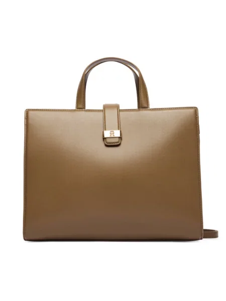Tommy Hilfiger Torbica Th Heritage Satchel Smeđa bež