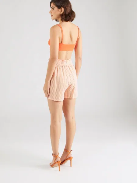 VERO MODA Pantaloni VMBUMPY portocaliu alb