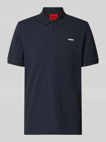 Koszulka polo z nadrukiem z logo model ‘Donos’ Hugo granatowe