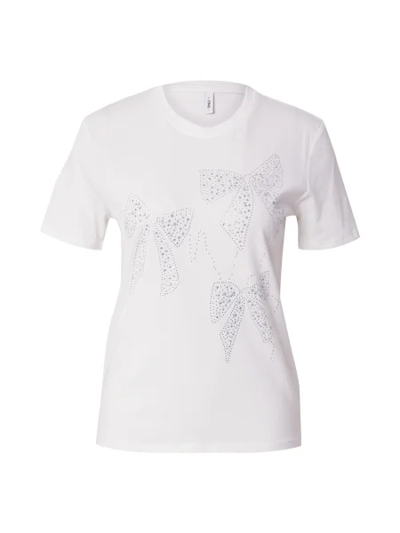 ONLY Tricou ONLGRY argintiu alb