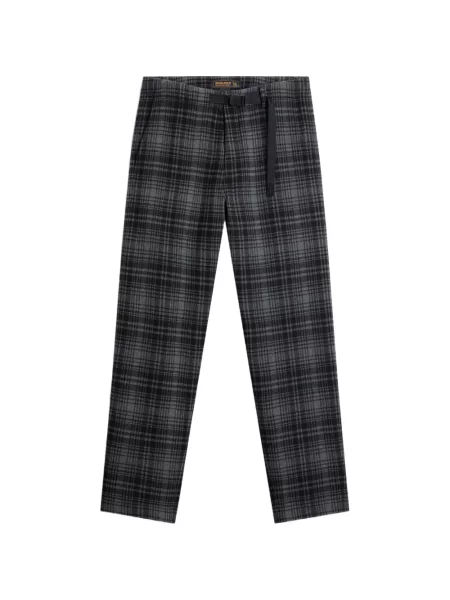 Pantaloni Woolrich în carouri de flanelă gri