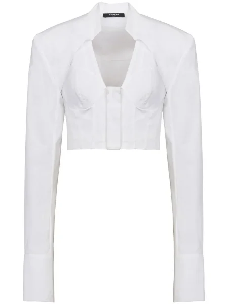 Cropp bluză Balmain alb