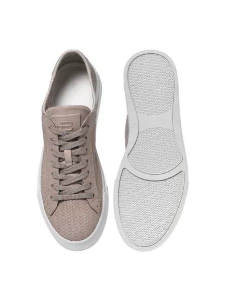 Sneakersy Baldinini skórzane plecione beżowe