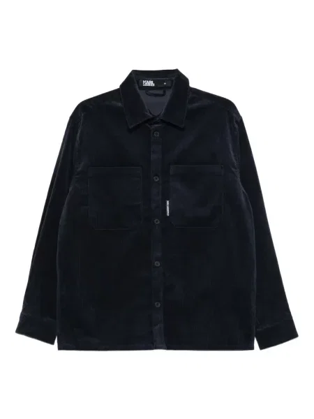 Manšestrová košile Karl Lagerfeld modrá