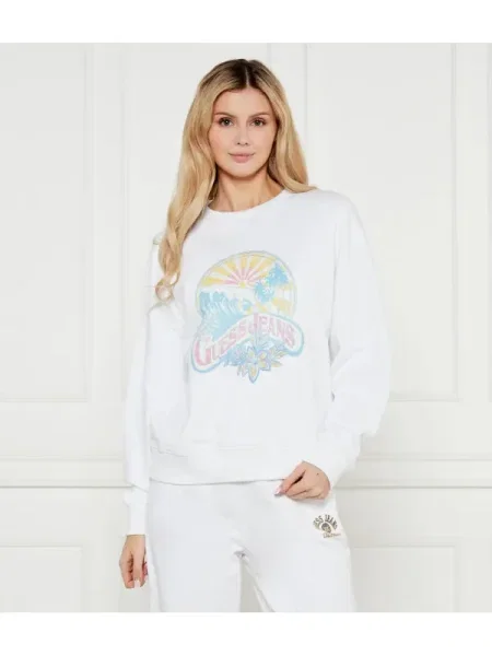 Guess Jeans Pulóver SUNSET | Oversize fit fehér