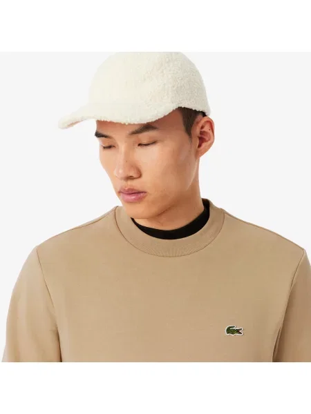 Lacoste Bluza Polarowa Z Okrągłym Dekoltem beżowy