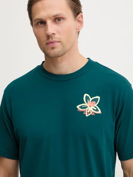 New Balance T-shirt z bawełną Boston zielona