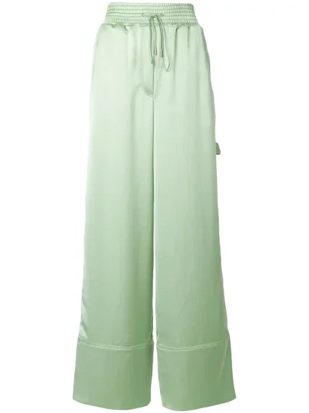 Pantaloni Off-white din satin alb