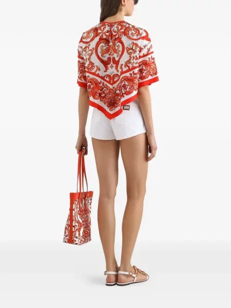 Top Dolce & Gabbana cu decolteu în U alb