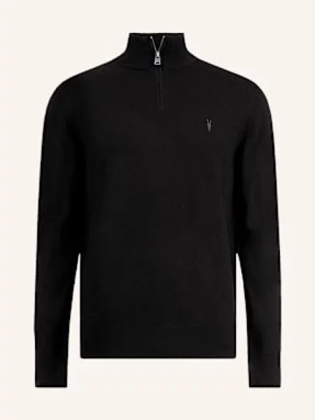 Allsaints Sweter Typu Troyer Kilburn schwarz czarny