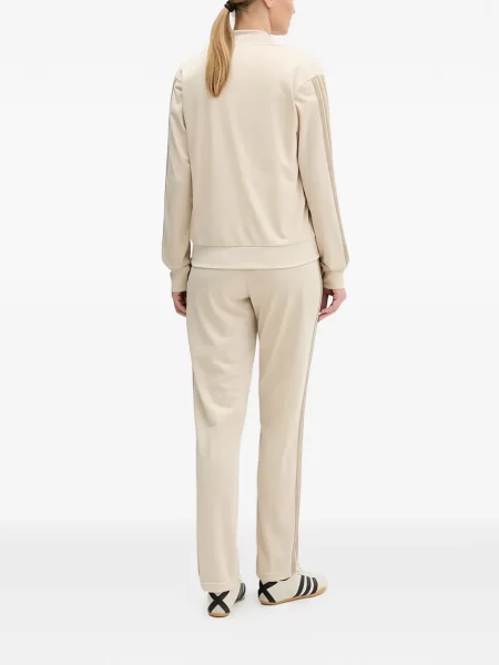 Komplet dresowy Adidas koronkowy sznurowany w paski różowy