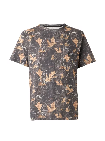 GUESS JEANS Tricou nisipiu / maro închis / oliv alb