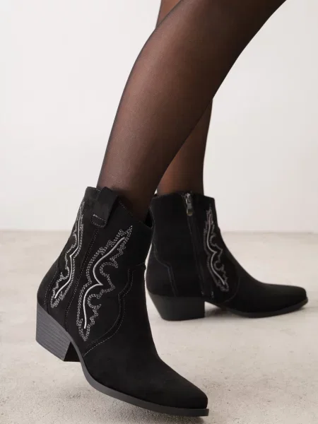 Botine Seastar cu toc conic conici negru