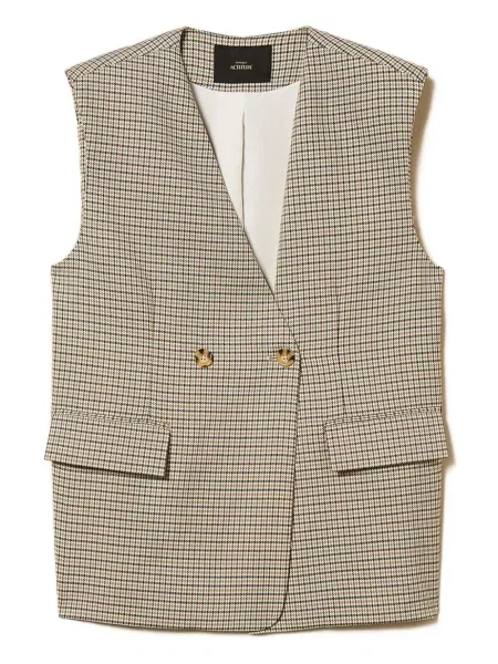 Kamizelka Twinset w pepitkę dwurzędowa