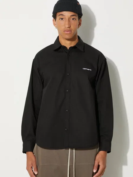Gulerat cămașă Carhartt Wip clasică negru