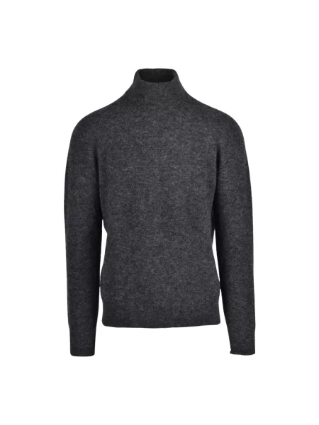 Sweter z golfem Roberto Collina wełniany do golfa szary