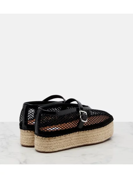 Espadrile Alaïa din piele de plasă negru