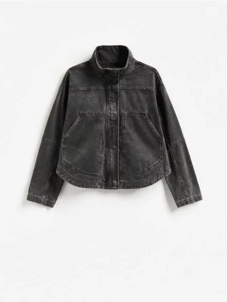 Reserved Geacă din denim gri