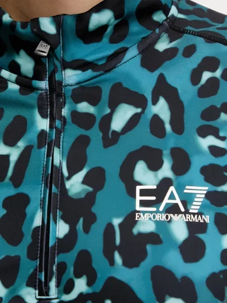 Свитер Ea7 Emporio Armani с принтом бирюзовый