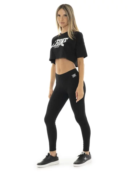 Legginsy Leone Basic z elastycznej bawełny czarne