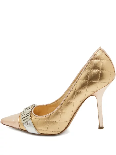 Prošívané lodičky Moschino Pre-owned s autogramem zlaté